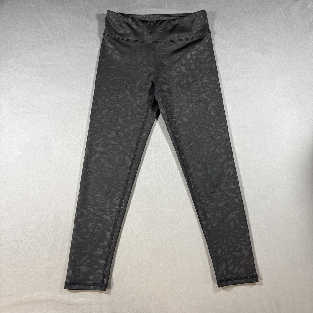 FOX Active Leggings Girls 8 Black Animal Print Ankle Length Stretch High Waist